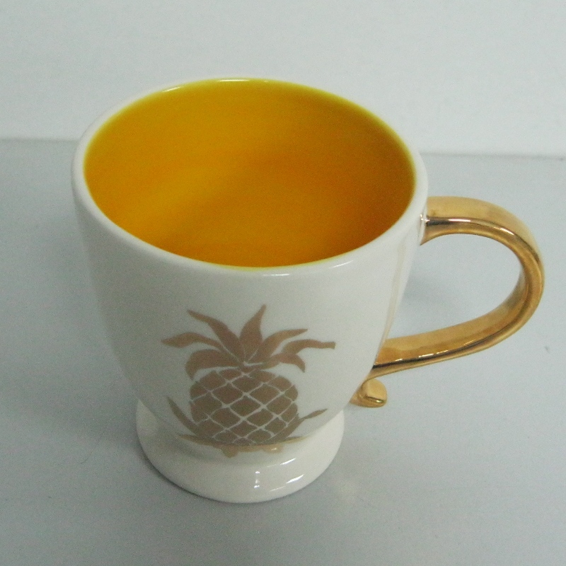 ロゴカスタムゴールドメタリックデカールプロモーションセラミックマグカップコーヒーマグカップ